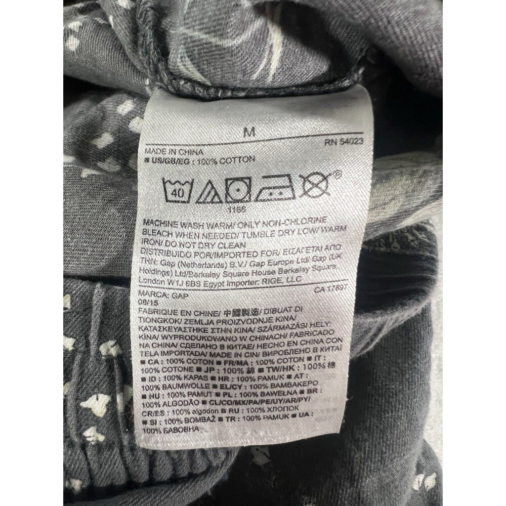 Gap Body Womens Pajama Lounge Pants Gray & White Floral 100% Cotton Medium - Picture 8 of 13